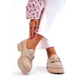 Lemar Pantofi din piele la modă Mocasini bej 1