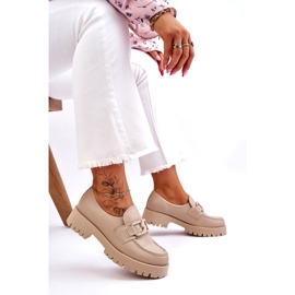 Lemar Pantofi din piele la modă Mocasini bej 2