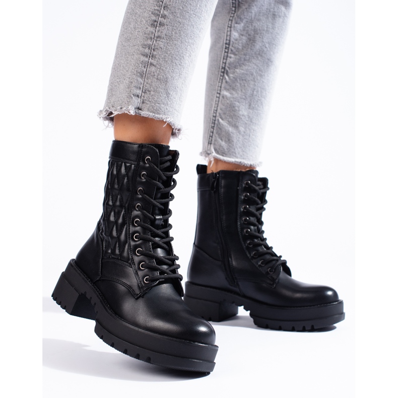 Geanți de damă cu partea superioară cu volană negru 1