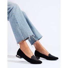 SHELOVET Mocasini negri de damă cu model Spitz Daszyński negru 1 SHELOVET Mocasini negri de damă cu model Spitz Daszyński negru 1