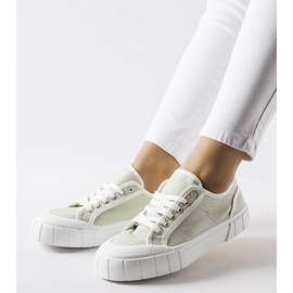 Adidași verzi pe o platformă groasă Egidio verde 1