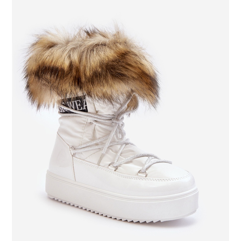 Cizme de zăpadă cu șireturi de damă Santero alb 1 Cizme de zăpadă cu șireturi de damă Santero alb 1