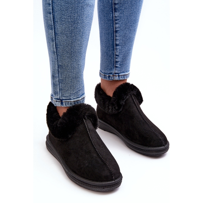 Cizme De Zapada De Dama Pilani Negre Cu Blana negru 2 Cizme De Zapada De Dama Pilani Negre Cu Blana negru 2