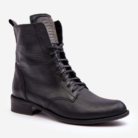 Botine de dama piele Nicole 2848 Black negru 1