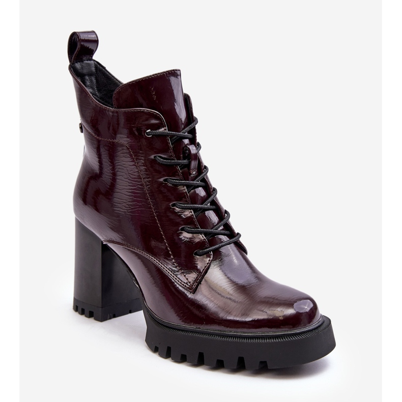 S.Barski Botine patentate, izolate Bordeaux D&amp;A MR870-54 roșu 1