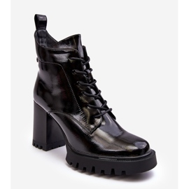 S.Barski Cizme izolate cu toc înalt patentate Negru D&amp;A MR870-54 1