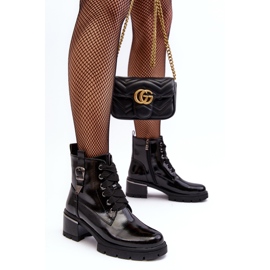 S.Barski Cizme de damă din piele lăcuită D&amp;A MR870-97 Negru 1