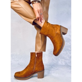 Cizme de toc din cauciuc Linzi Camel maro 1
