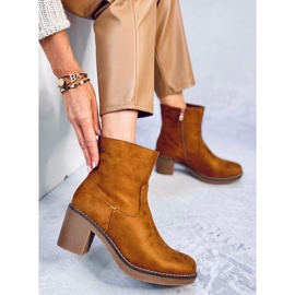 Cizme de toc din cauciuc Linzi Camel maro 2