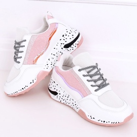Pantofi sport dama Milano Pink alb 1