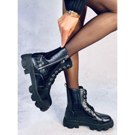 Cizme Will Black cu șireturi negru 2