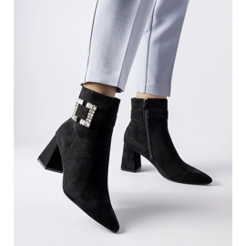 Botine negre cu strasuri Alfero negru 1 Botine negre cu strasuri Alfero negru 1