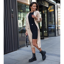 Botine negre cu benzi Moriano vizibile negru 1