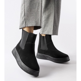 Botine Benilde negre cu platforma negru 1