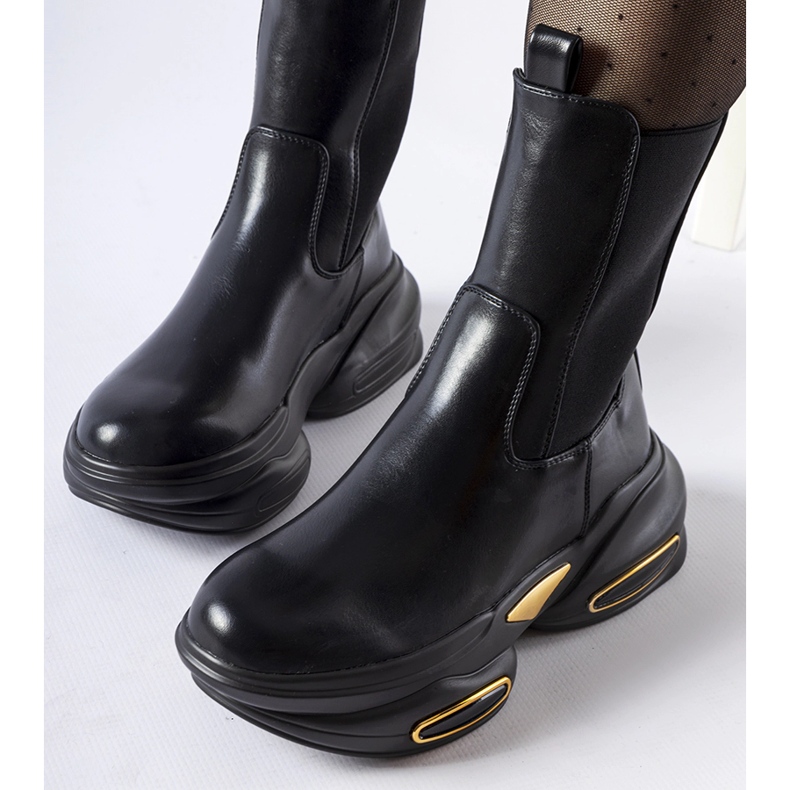 Big Star Botine negre masive Sant'Egidio cu slip-on negru 2