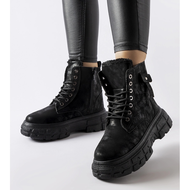 Inna Cizme izolate negre pe platforma Lina negru 1