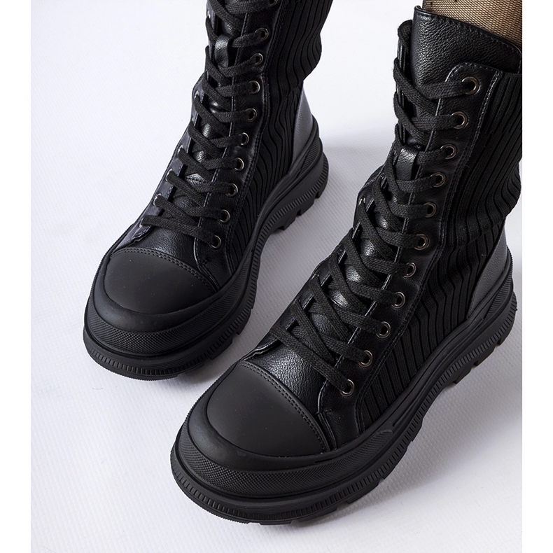 Muncitori cu șosete negre cu talpă Vitto groasă negru 1 Muncitori cu șosete negre cu talpă Vitto groasă negru 1