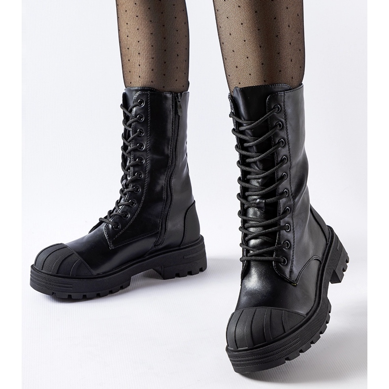 Cizme de muncitori izolate de dama Cardinale negre negru 1