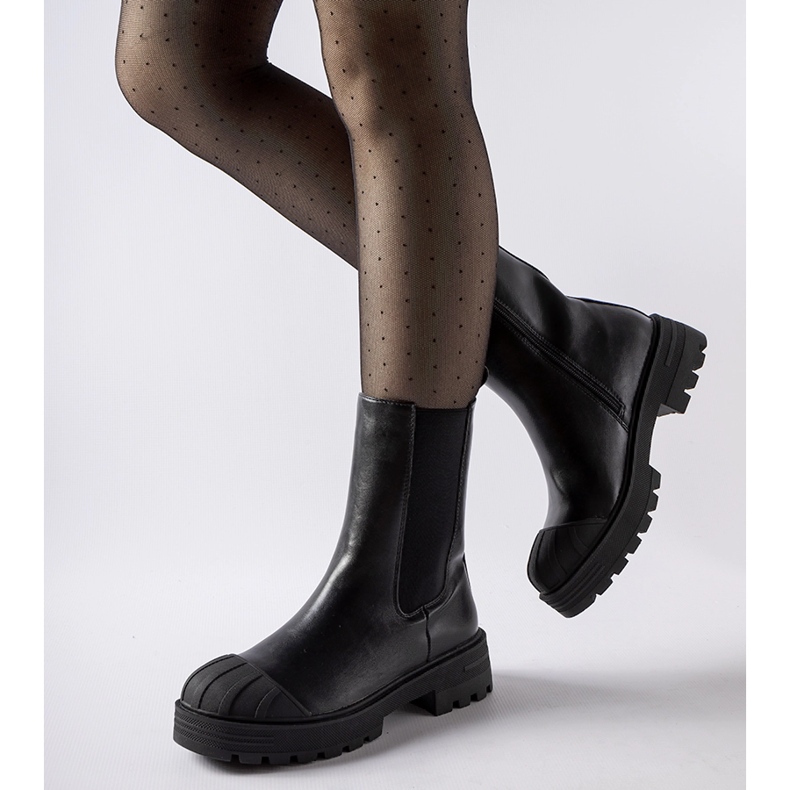 Inna Cizme Porcigatone clasice izolate negre negru 1 Inna Cizme Porcigatone clasice izolate negre negru 1