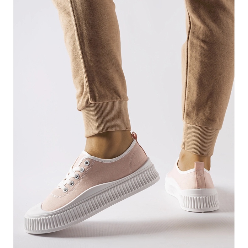 Tenisi roz cu platformă Collepepe 1