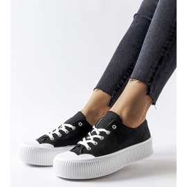 Adidași negri pe o platformă albă Fortunata negru 1