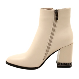 Botine bej cu decor cu toc Filippo DBT4842/23 BE bej 1