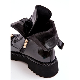 Botine De Dama Patent Worker Cu Decoratie Neagra S.Barski MR870-67 negru 1