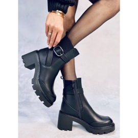 Cizme Carter Black cu toc lat negru 2