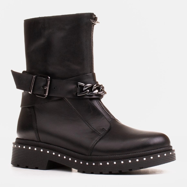 Marco Shoes Cizme de drumeție pentru femei Marco 1262B cu lanț, Glany negru 1