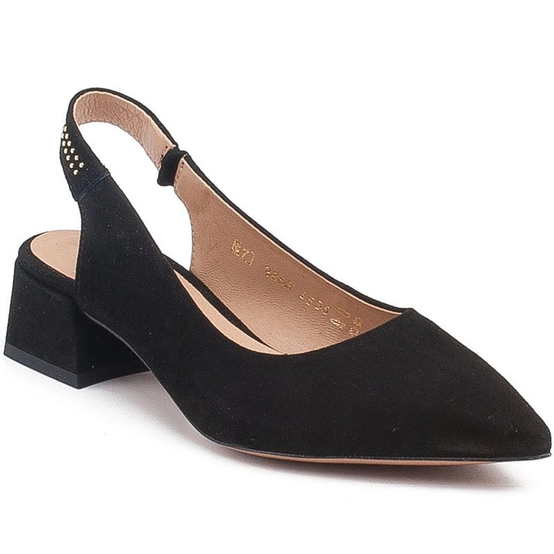 Marco Shoes Sandale din piele neagră cu jeturi decorative negru 2