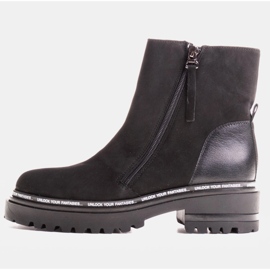 Marco Shoes Ghete de dama netede cu fund interesant, gros negru 1