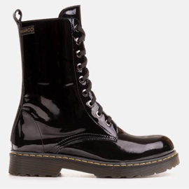 Marco Shoes Cizme înalte, cizme legate pe o talpă translucidă negru 1