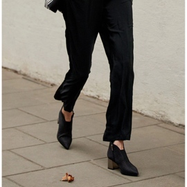 Marco Shoes Ghete subțiri cu cauciuc în partea superioară și toc metalic negru 1