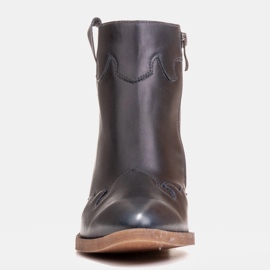 Marco Shoes Cizme de culoare albastru închis din piele naturală 1