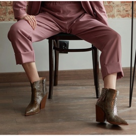 Marco Shoes Cizme de cowboy pentru femei din piele naturală argint 1