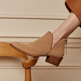 Marco Shoes Cizme din piele naturală cu croială în V bej 1 Marco Shoes Cizme din piele naturală cu croială în V bej 1