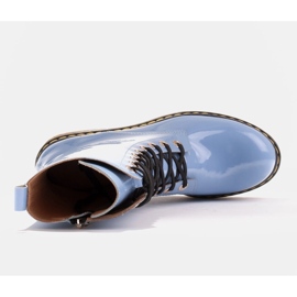 Marco Shoes Cizme înalte, cizme legate pe o talpă translucidă albastru 8