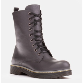 Marco Shoes Cizme înalte, cizme legate pe o talpă translucidă gri 2