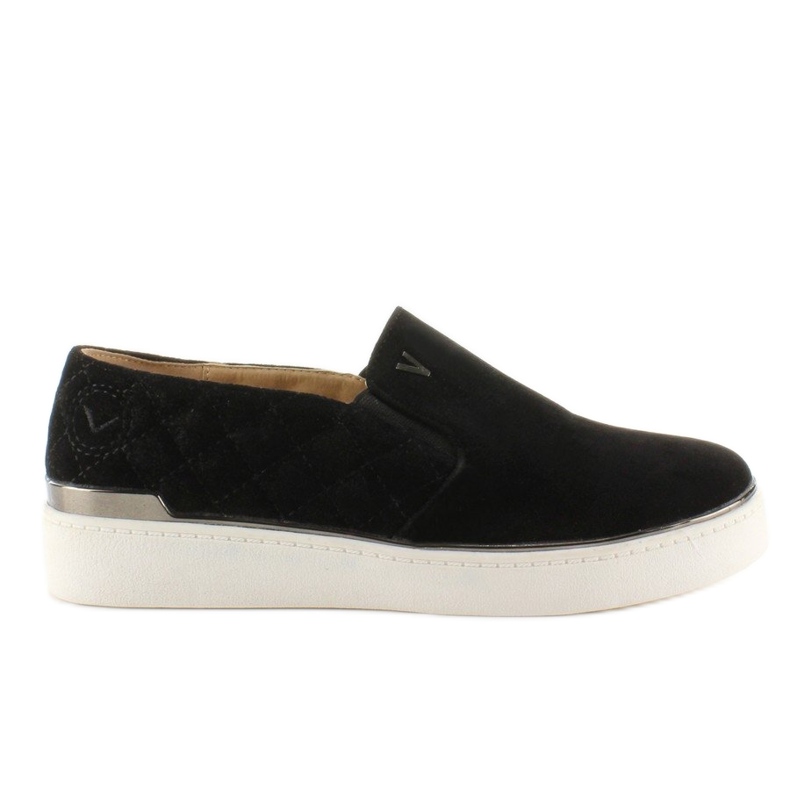 Tenisi slip-on din piele intoarsa 7103 Negri negru 2