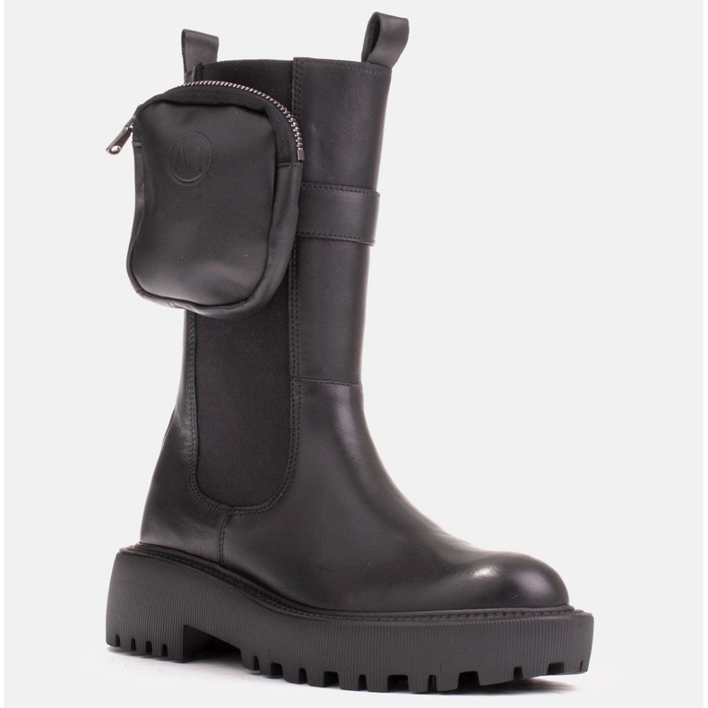 Marco Shoes Cizme cu o pungă detașabilă pe centură negru 1