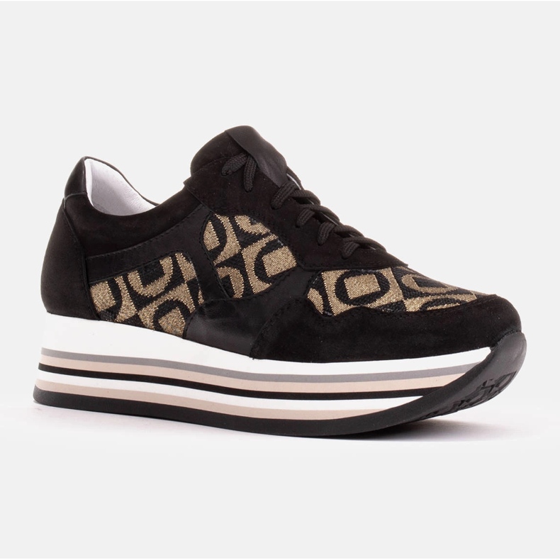 Marco Shoes Adidași cu talpă groasă din piele de căprioară naturală 2228P-1285-041-001-1 negru 1