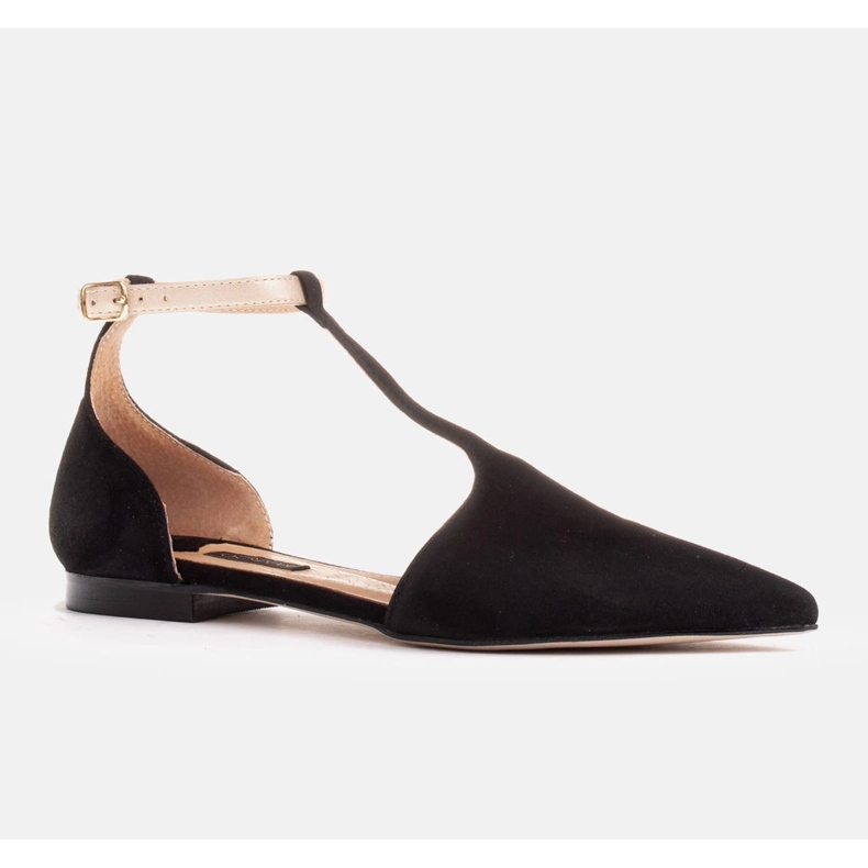 Marco Shoes Sandale din piele intoarsa cu curea la glezna negru 1