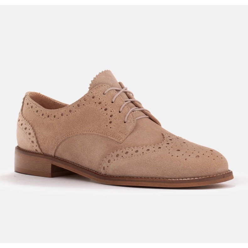 Marco Shoes Pantofi cu perforare decorativa bej 1