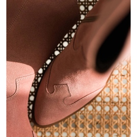 Marco Shoes Cizme roz din piele naturală 1