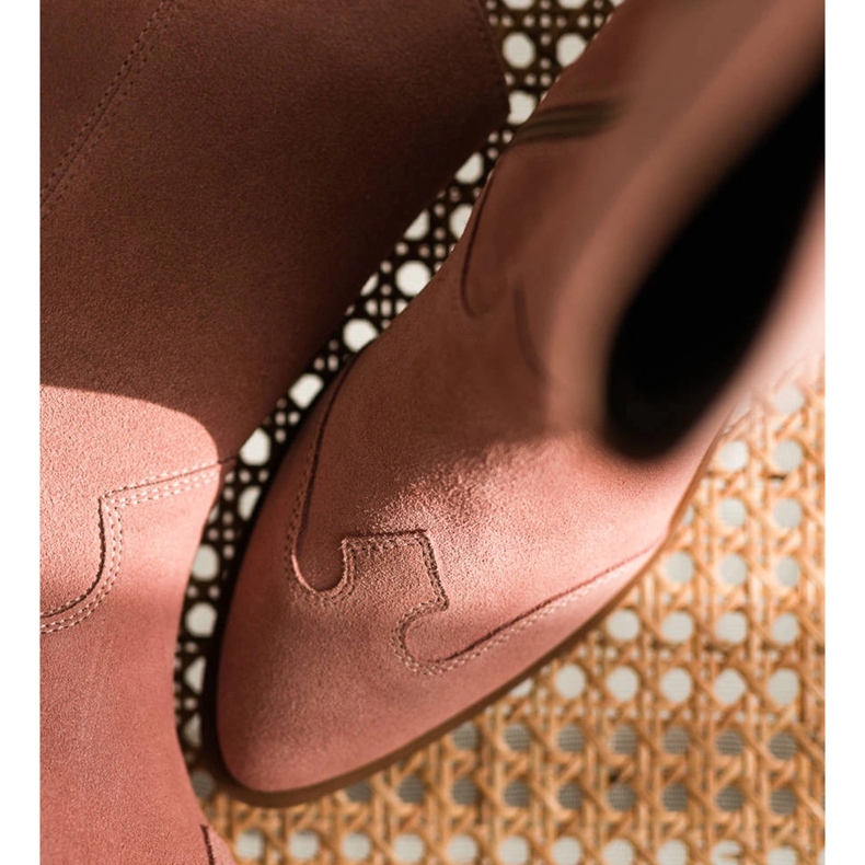 Marco Shoes Cizme roz din piele naturală 1