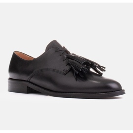 Marco Shoes Pantofi cu siret cu franjuri negru 1