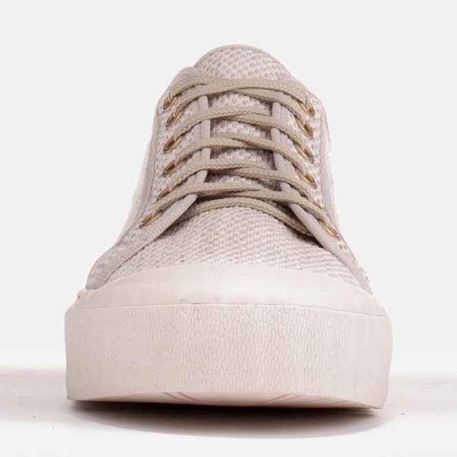 Marco Shoes Tenisi din stofa cu fir auriu bej 1 Marco Shoes Tenisi din stofa cu fir auriu bej 1