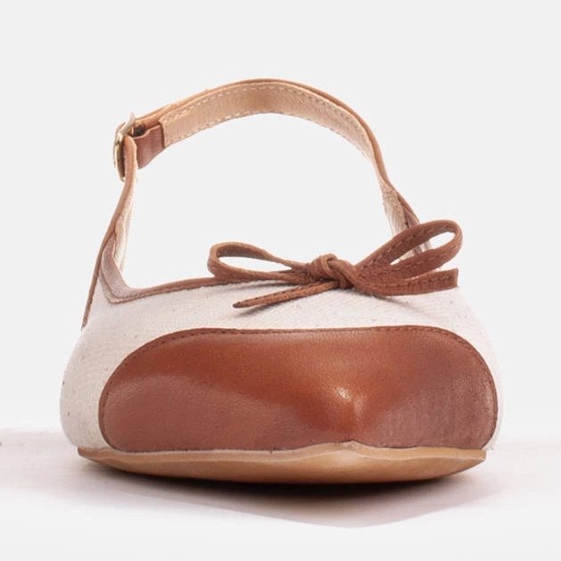 Marco Shoes Sandale dintr-o combinație de piele naturală și țesătură bej 2