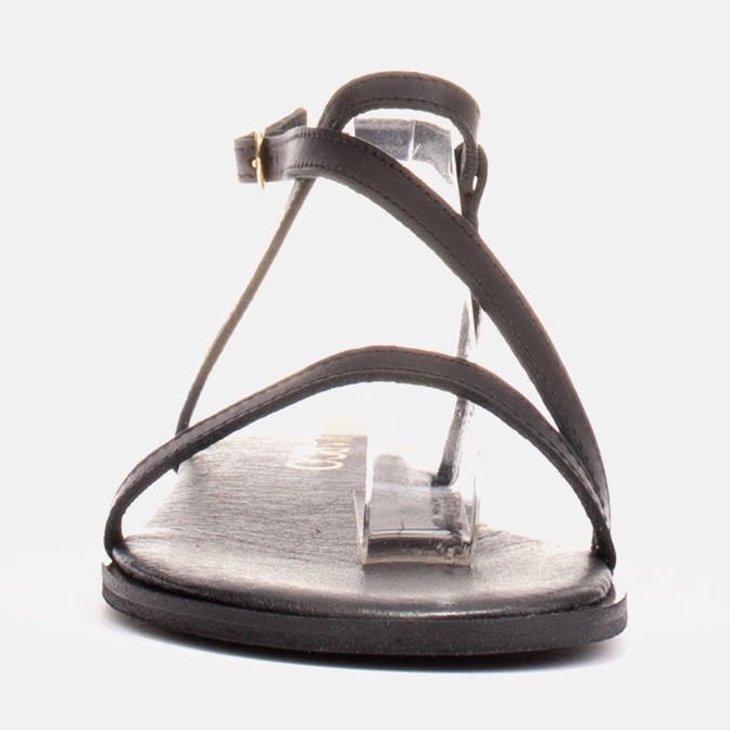 Marco Shoes Sandale din piele cu fund plat negru 2