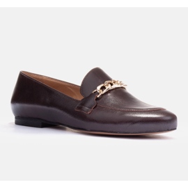 Marco Shoes Balerine cu lanț de aur maro 2